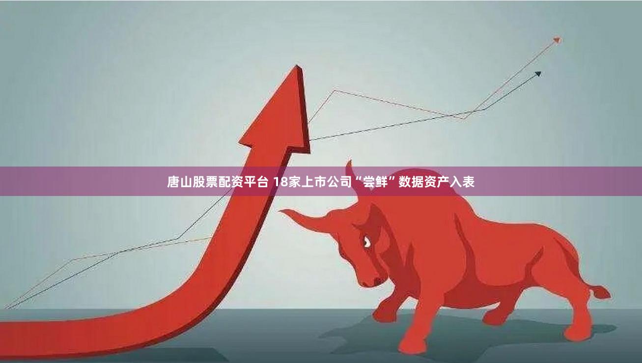 唐山股票配资平台 18家上市公司“尝鲜”数据资产入表