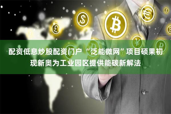 配资低息炒股配资门户 “泛能微网”项目硕果初现新奥为工业园区提供能碳新解法