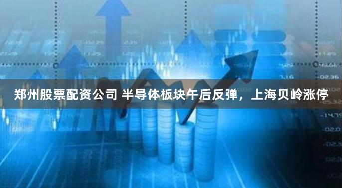 郑州股票配资公司 半导体板块午后反弹，上海贝岭涨停